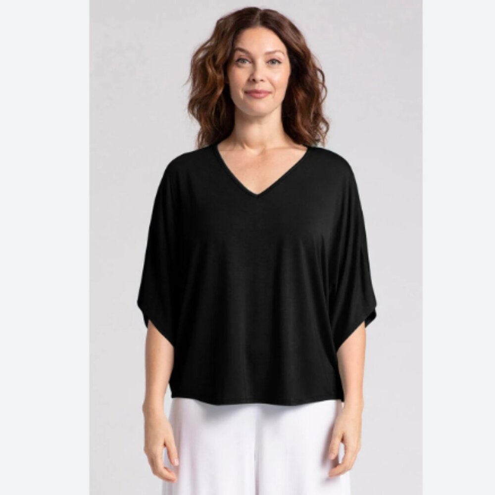 SYMPLII Bamboo Dolman Tops Lot of 2 Black & Mulberry Size Medium